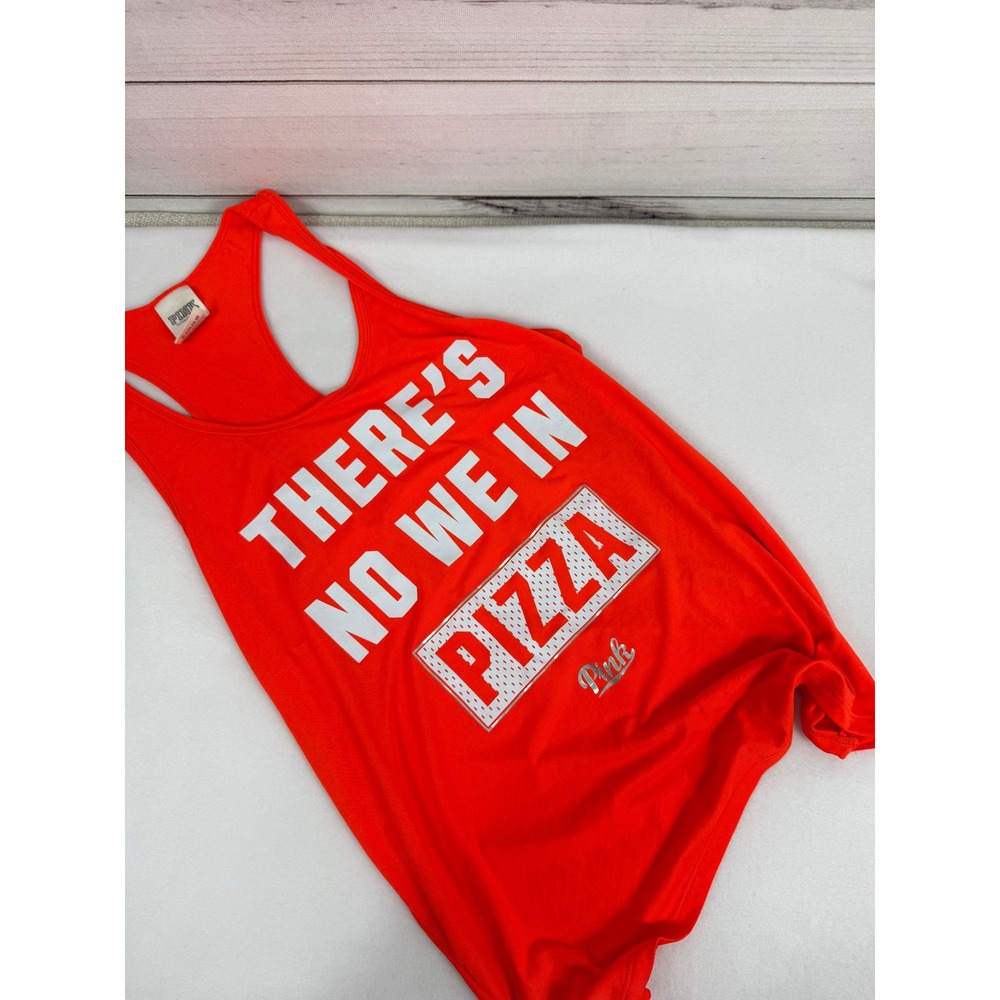 PINK Victoria's Secret Orange Pizza Racerback Tank Top XS‎